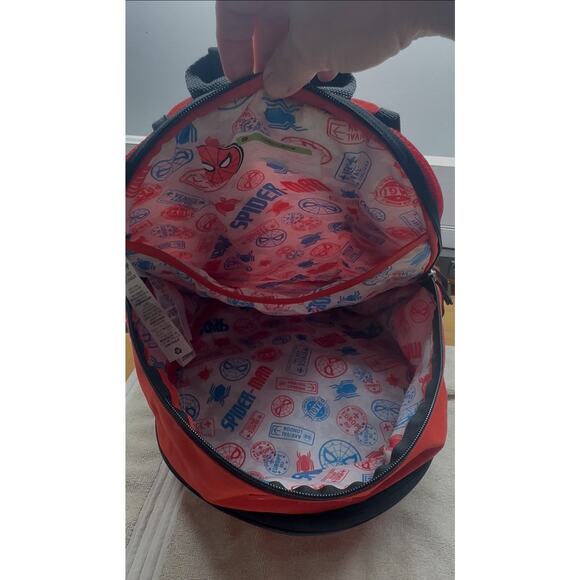 Marvel Spider-Man Face Backpack Red Black Kids Bag Disney - Picture 8 of 9
